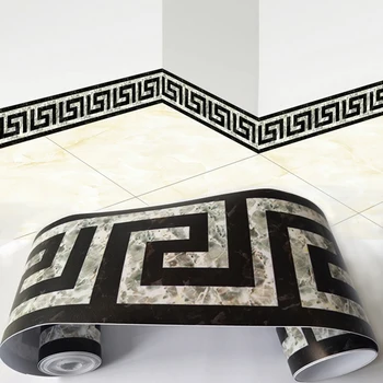 

PVC Self-adhesive Wallpaper Borders Baseboard Sticker Kitchen Dining Room Living Room Waist Line Toilet Bathroom Wall Home Decor