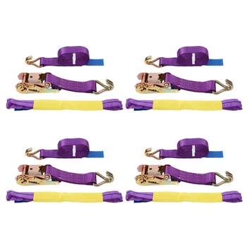 

Professional Ratchet Recovery Straps Trailer Tie Down Alloy Wheel Straps Set Yellow-purple Repair tool part