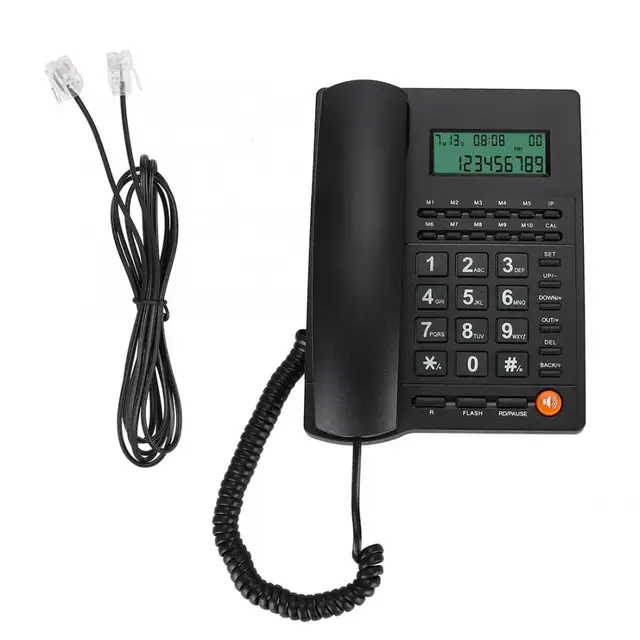Teléfono con cable, teléfono fijo con cable, teléfonos de casa de  escritorio o montados en la pared, teléfono de reducción de ruido, con  flash rápido