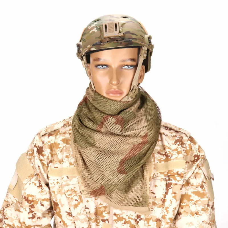 190*90cm Military Cotton Camouflage Tactical Mesh Scarf Sniper Face Veil Camping Hunting Multi Purpose Hiking Scarves | Спорт и