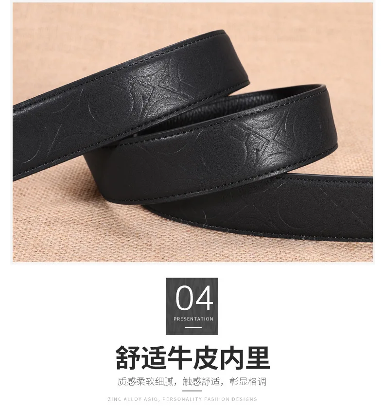 Genuine Leather Automatic Buckle Cowhide Belt Male Young And Middle-aged Leisure luxury designer cowboy g belts high quality