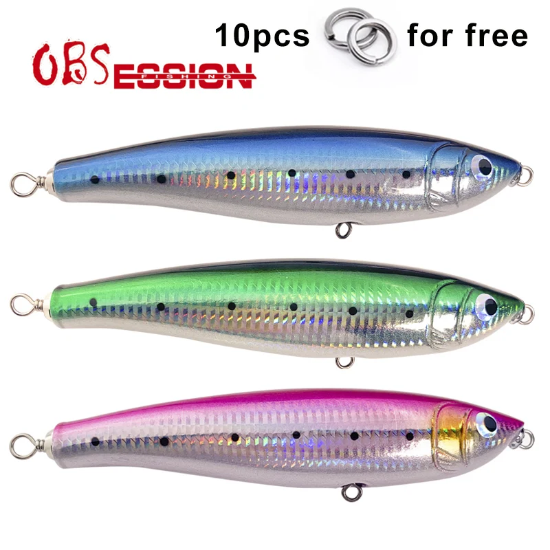 

OBSESSION Handcraf Wood Fishing Lure 70g 180mm Topwater Floating Artificial Hard Bait Surface Saltwater Bass Carp Leurre