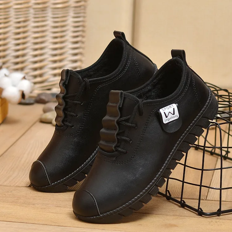 

WeChat Hot Selling Winter plus Velvet Waterproof Anti-slip Warm Cover Heel Cotton Slippers Red Shoes Leather Shoes New Style Wom