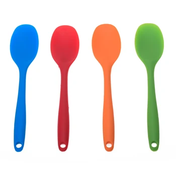 

New Spatula Soup Spoon Kitchenware Silicone Home Kitchen Bakeware Utensil Spoons And Scoop Cooking Tools Silicone Spoon 4pcs