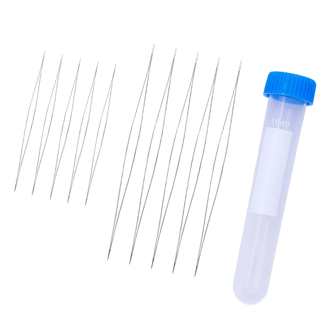 

10Pcs/set Assorted Beading Needles Big Eye Beading Needles Long Straight Beading Thread Needles with Needle Bottle