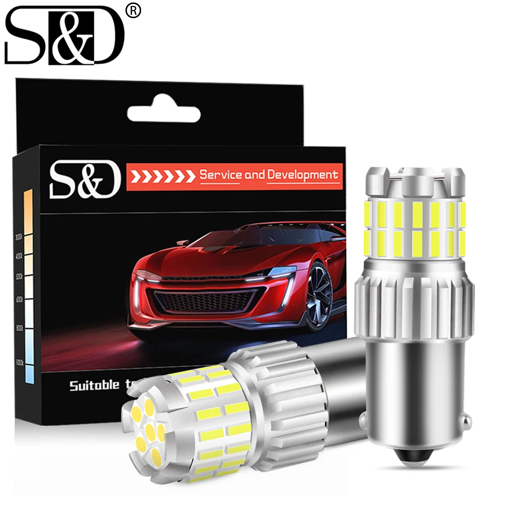 2 шт. P21W Светодиодная лампа 1156 BA15S BAU15S PY21W 1157 BAY15D P21/5W 21/5W T20 7443 T25 3157 автомобильная