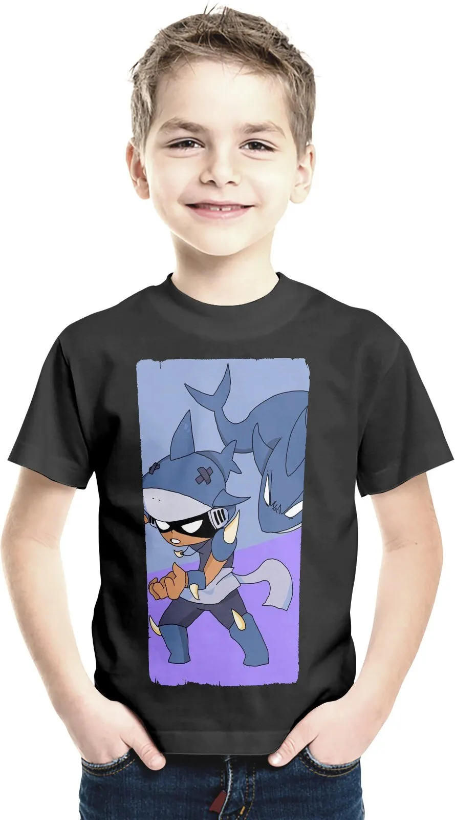 T shirt for child Brawl Stars (Bravo старс game Raven Crow Leon бравл Spike браулер) - 9586 | Детская одежда и