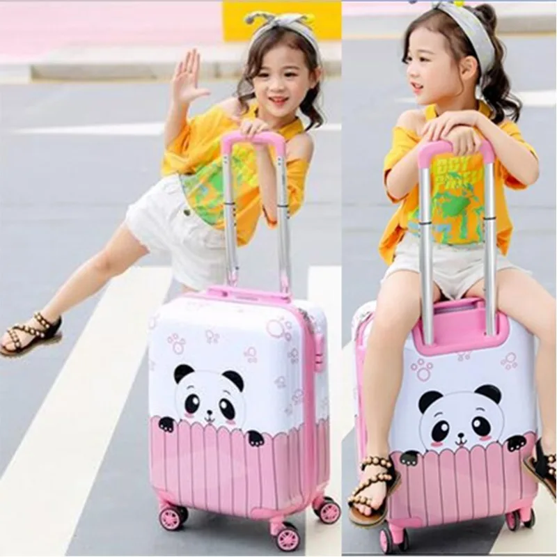1" 19" 2" Inchs чемодан с рисунком, розовый чемодан на колёсиках, чемодан на колесиках для путешествий для детей, чемодан на колесиках, милая детская сумочка, подарок для девочек