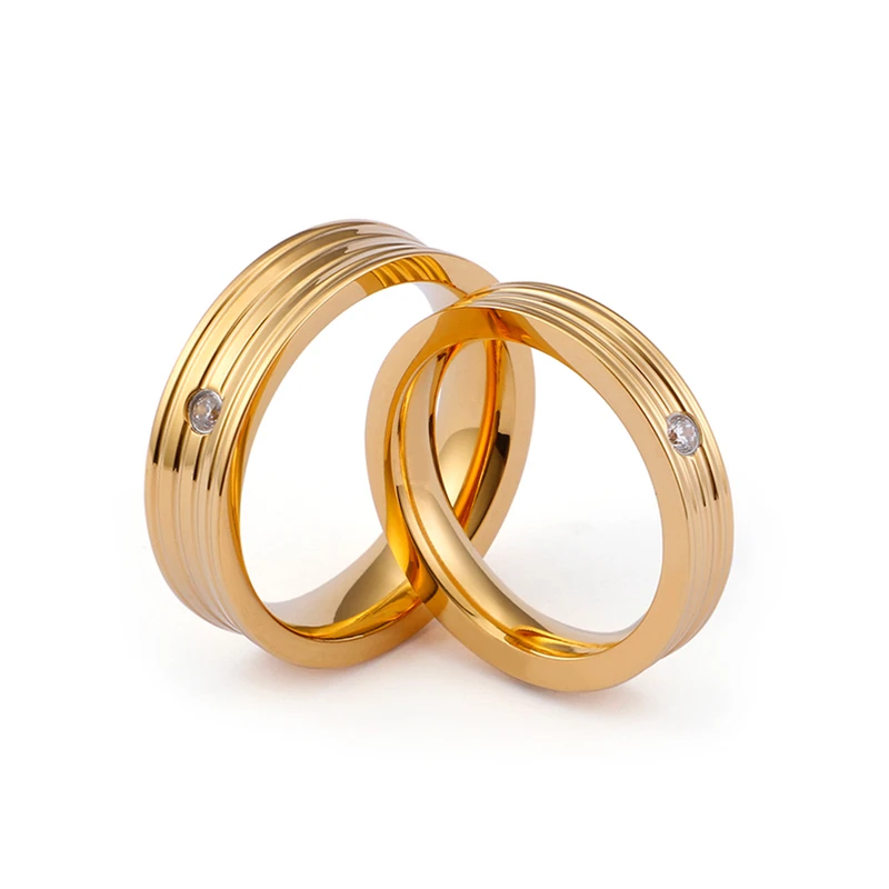 Fashion Simple Bague Stainless Steel Gold Smooth Rings For Women