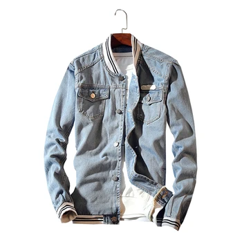 

New Fashion Jean Jacket and Coats Spring Autumn Male Pilot Jacket Denim Mens Jackets Casual Bomber Baseball Clothing Men