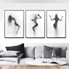Black And White Abstract Wall Art Canvas Painting Pictures Beauty Women Nude Girl Shower Nordic Obscure Posters And Prints Decor ► Photo 1/6