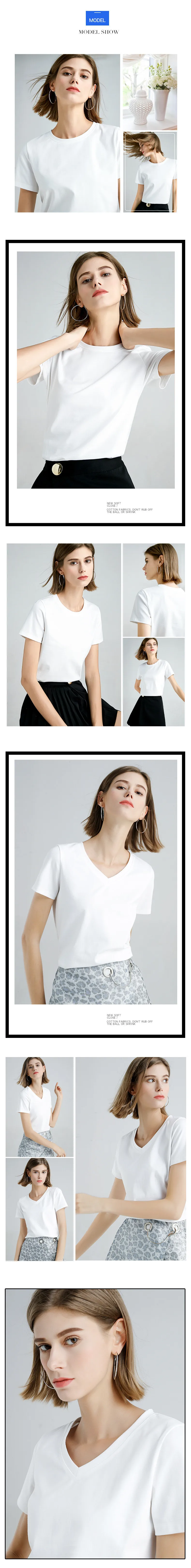 MRMT 2025 Brand New 80S Pure Cotton Women's T Shirt High Quality T-shirt for Female Short Sleeve V Collar Leisure Tops Tshirt