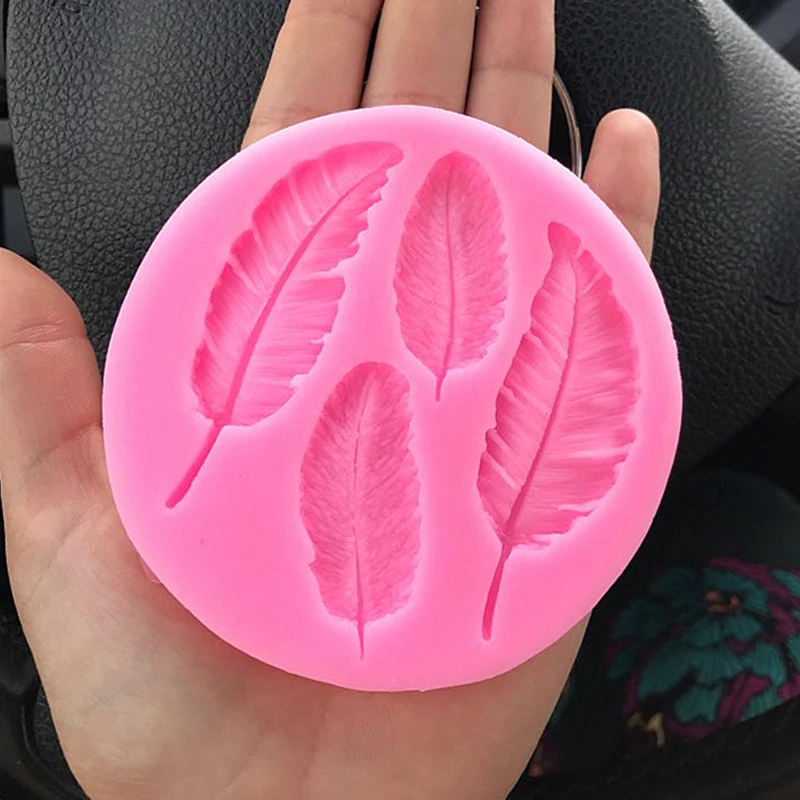 

Mini New 4Pcs Feather Silicone Mold For Sugarcraft Handmade Mould Fondant/Cake Decorating Tool Party DIY Mold Tool