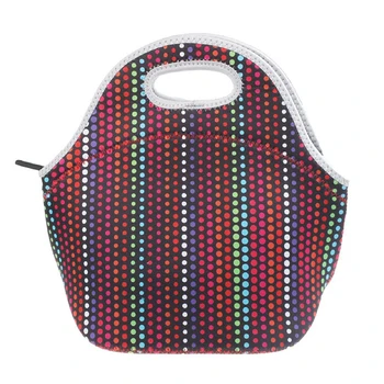 

Neoprene thermal insulation hot Lunch bento Food container More Thick Bag Handbag (colorful dots)
