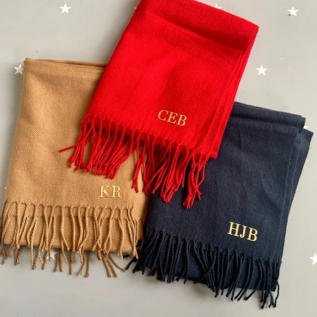 Winter Scarves Monogrammed, Monogram Scarf – Pretty Personal Gifts