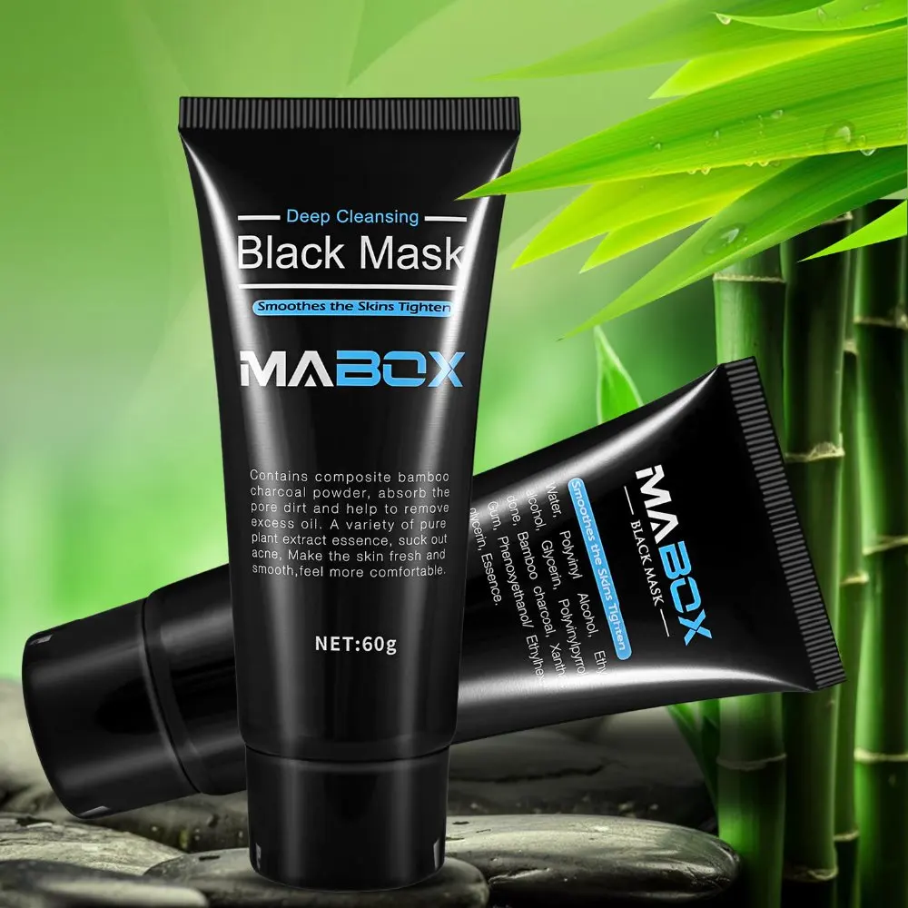 MABOX бамбуковая угольная для черных точек очищающая для лица глубокие маски Очищающая отшелушивающая черная маска для лица Nud Facail