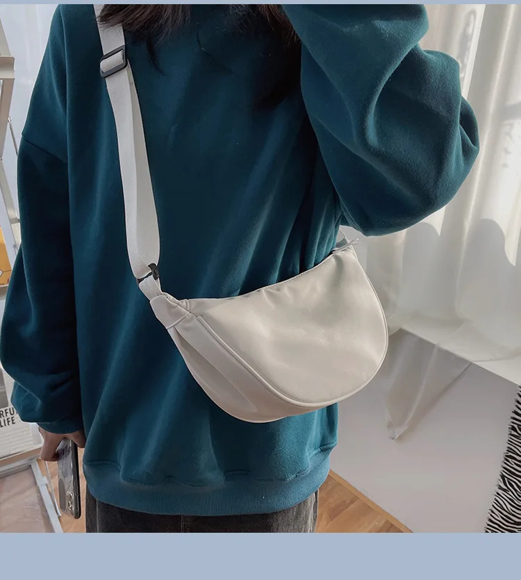 2024 Solid Color Chest Bag For Women Large Capacity Travel Crossbody Female Half Moon Belt Bag Ladies Daily Street Fanny Packs