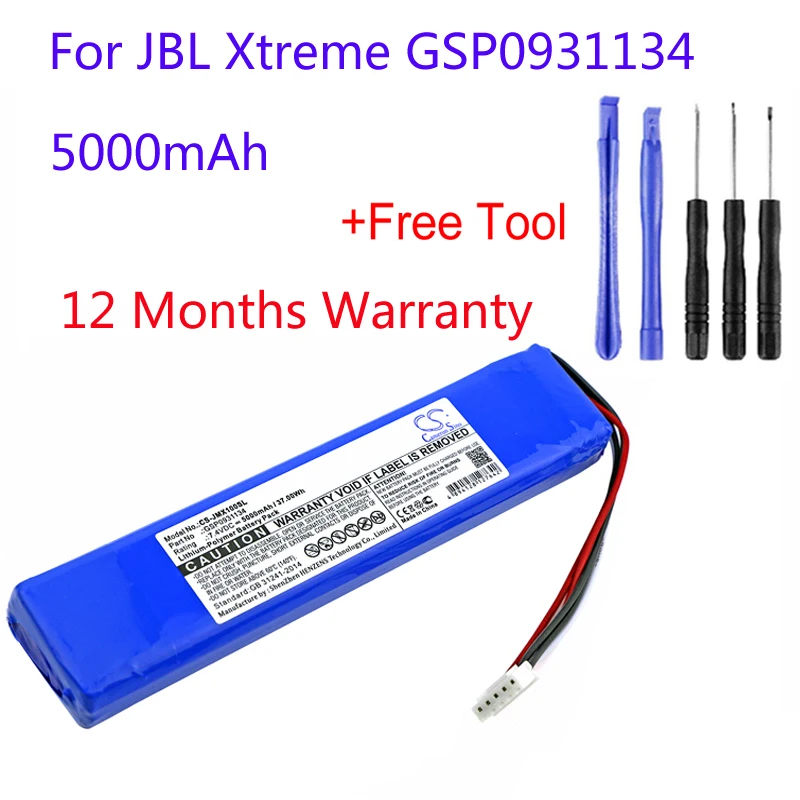 Cameron Sino GSP0931134 For JBL JBLXTREME Xtreme CS-JMX100SL 5000mAh Mini Bluetooth Replacement Loudspeaker Battery Accu Batera |