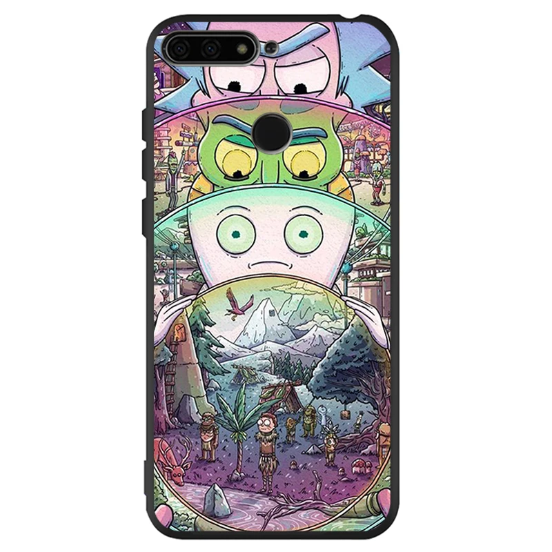 Черный силиконовый чехол Ricky Morty для телефона Huawei honor 30 8 8X 9 10 Lite 20 Mate Pro Y9 2018