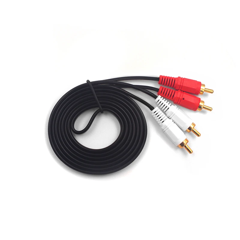 RCA кабель от 2RCA до 2 Мужской к мужскому аудио позолоченный 1 м для домашнего