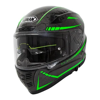 

Full Face Motorcycle Luminous Snaker Carbon Fiber Helmet casco capacete moto Helmets Dot Approved SM-X7