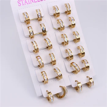

Trendy women party gifts Diameter 10mm 13mm 16mm 20mm Stainless steel jewelry Hoop earrings 4mm width smooth K029