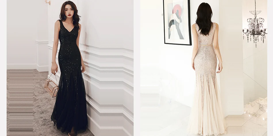 Это YiiYa Формальные платья без рукавов с v-образным вырезом на бретелях Vestidos De Gala K113 расшитые блестками Длина до пола размера плюс однотонные платья для выпускного вечера