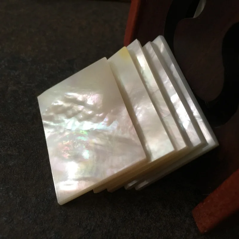 5 개 40mm /30mm/2mm 화이트 천연 진주 쉘 어머니 DIY 악기 액세서리 및 공예 상감 조각 재료