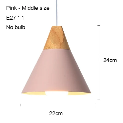 Pink 220mm no bulb Светодиодные потолочные светильники, Светильники для гостиной, кухни, E27, потолочный светодиодный светильник, лампа для столовой, светильники, лофт, скандинавский Деревянный светильник 110 В - Цвет корпуса: Pink 220mm no bulb