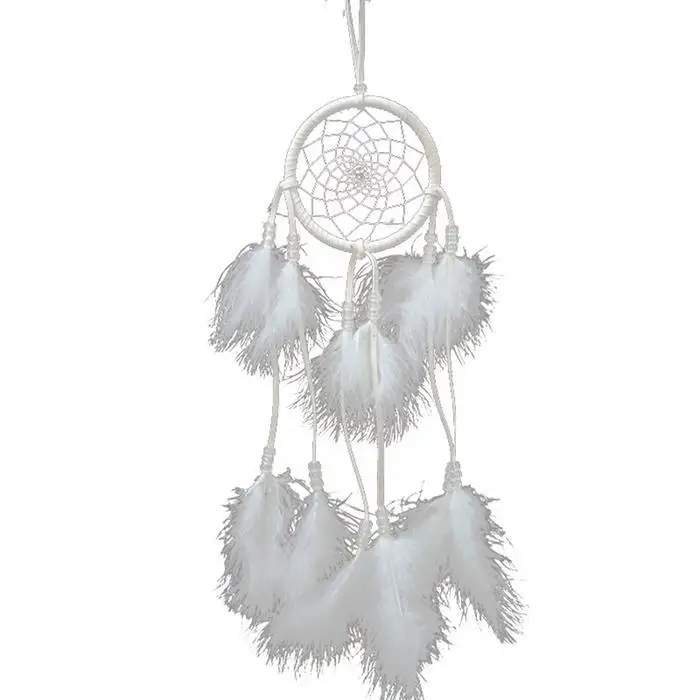 Brown Handmade Feather Dreamcatcher Bed Room Wall Hanging Home Decoration Net Ornament White Car Decor home decoration
