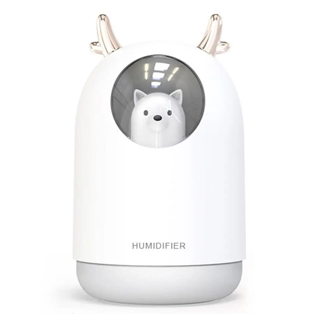 

USB Mini Air Humidifier Cute Deer Aroma Essential Oil Diffuser LED Night Light Car Office Air Purifier Mist Maker