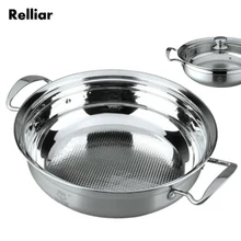 28 см/30 см/32 см суповые кастрюли из нержавеющей стали, соты с двойным дном, суповые горшки с толстым дном, горячий горшок, кухонная посуда