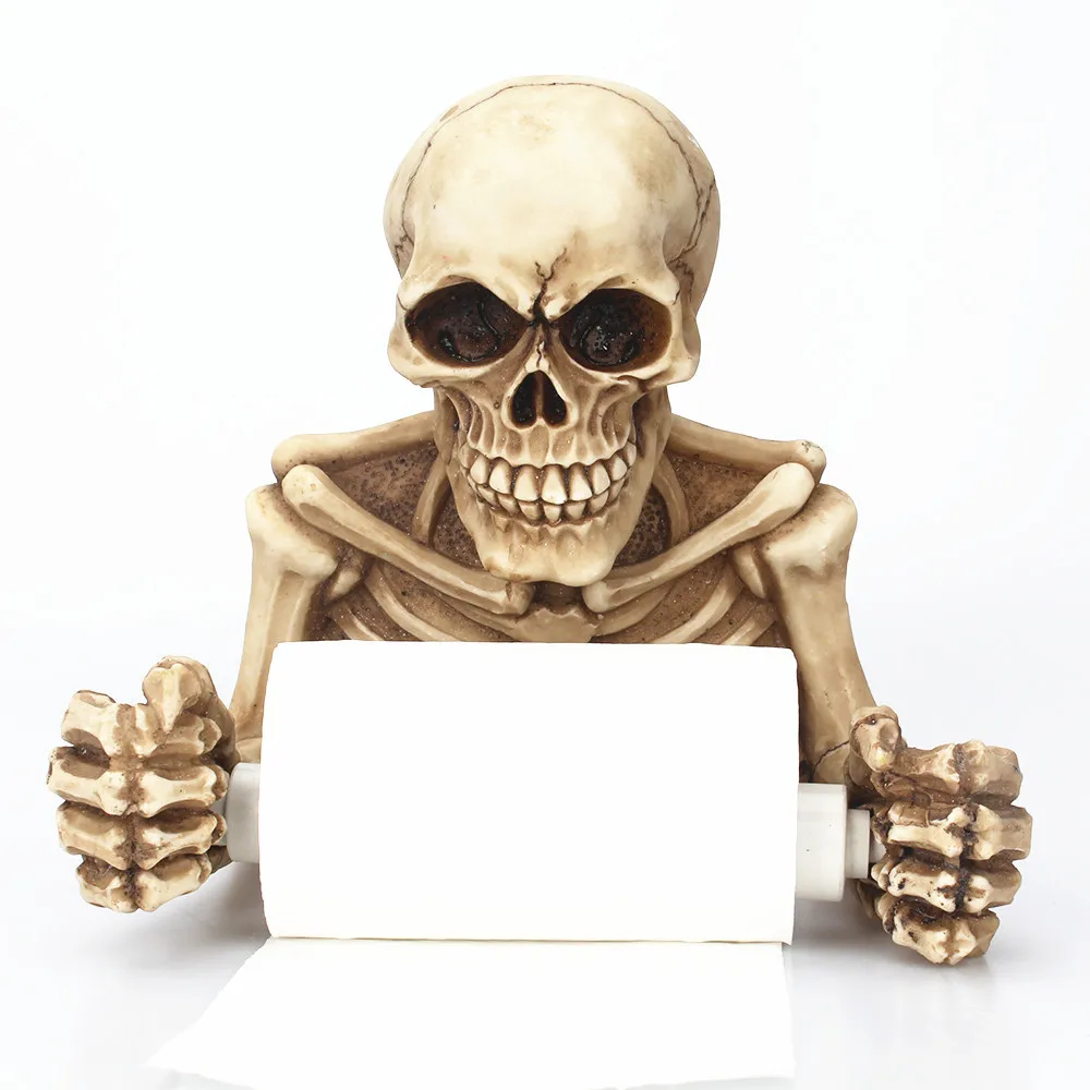 

Creative Paper Towel Storage Home Wall Hanging Skeleton Waterproof Paper Rack Pumping Retro Telescopic Pole Cross-border