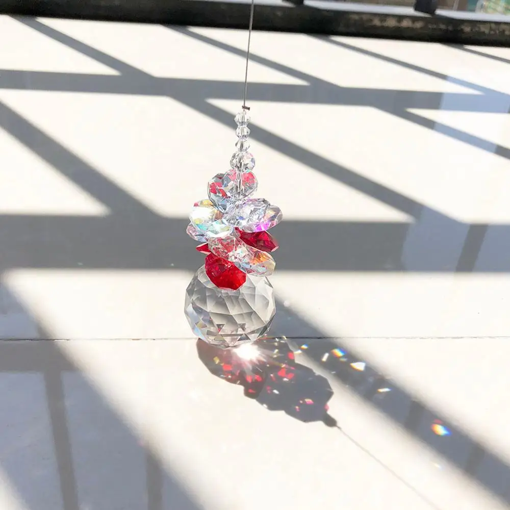 Великолепный ручной работы Suncatcher Радуга Производитель кристалл 30 мм шар Призма кулон рождественские подвесные украшения дома свадебный Декор сувениры