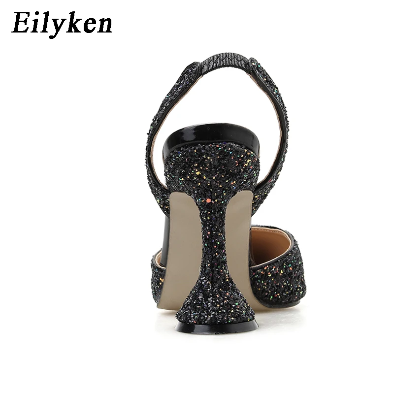Eilyken модные блестящие женские туфли лодочки пикантные на высоком каблуке