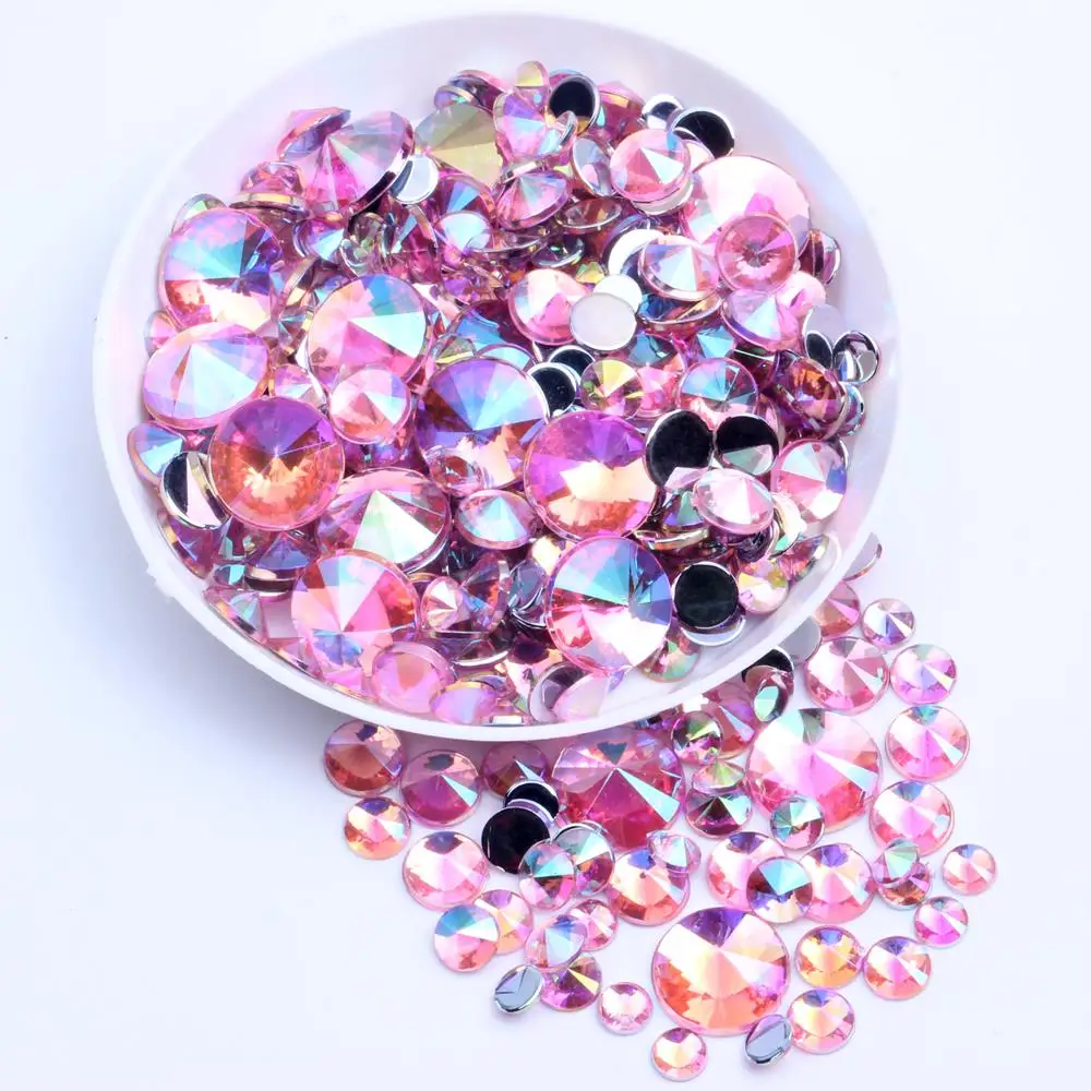 

Acrylic Rhinestones Flatback Pointed 10000pcs 4mm AB Colors Glue on Crystal Strass Gems Beads Accessories Diy Trim For Clothes