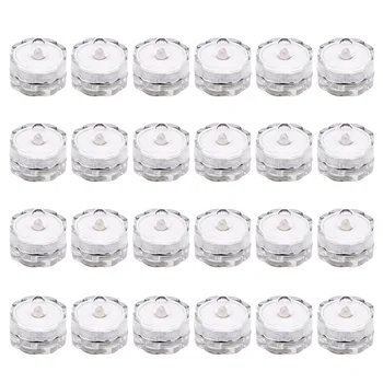 

24 pcs Submersible Lights Waterproof Candle LED Underwater Lamp for Swimming Pool Pond Fountain