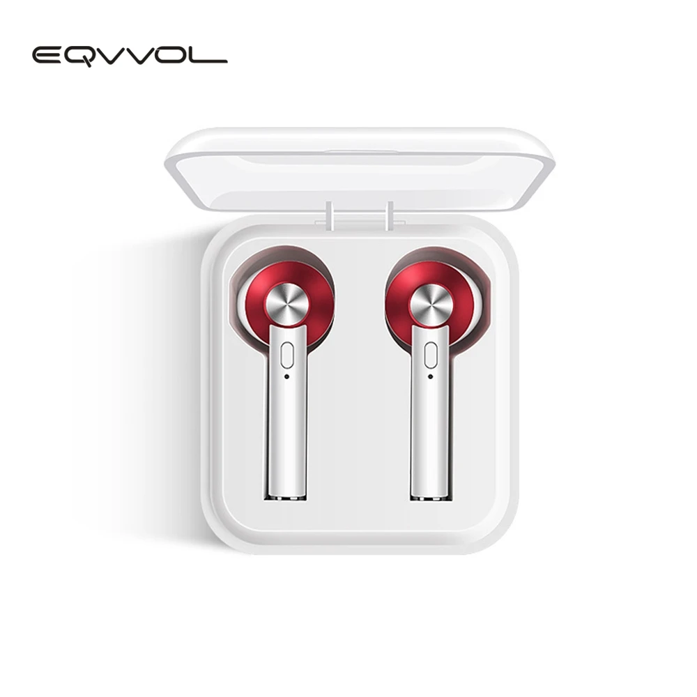 

Eqvvol TWS Bluetooth 5.0 Wireless Earphones Sport Earphone 3D Stereo Sound Mini Earbuds With Portable Mic Charging Box Headphone
