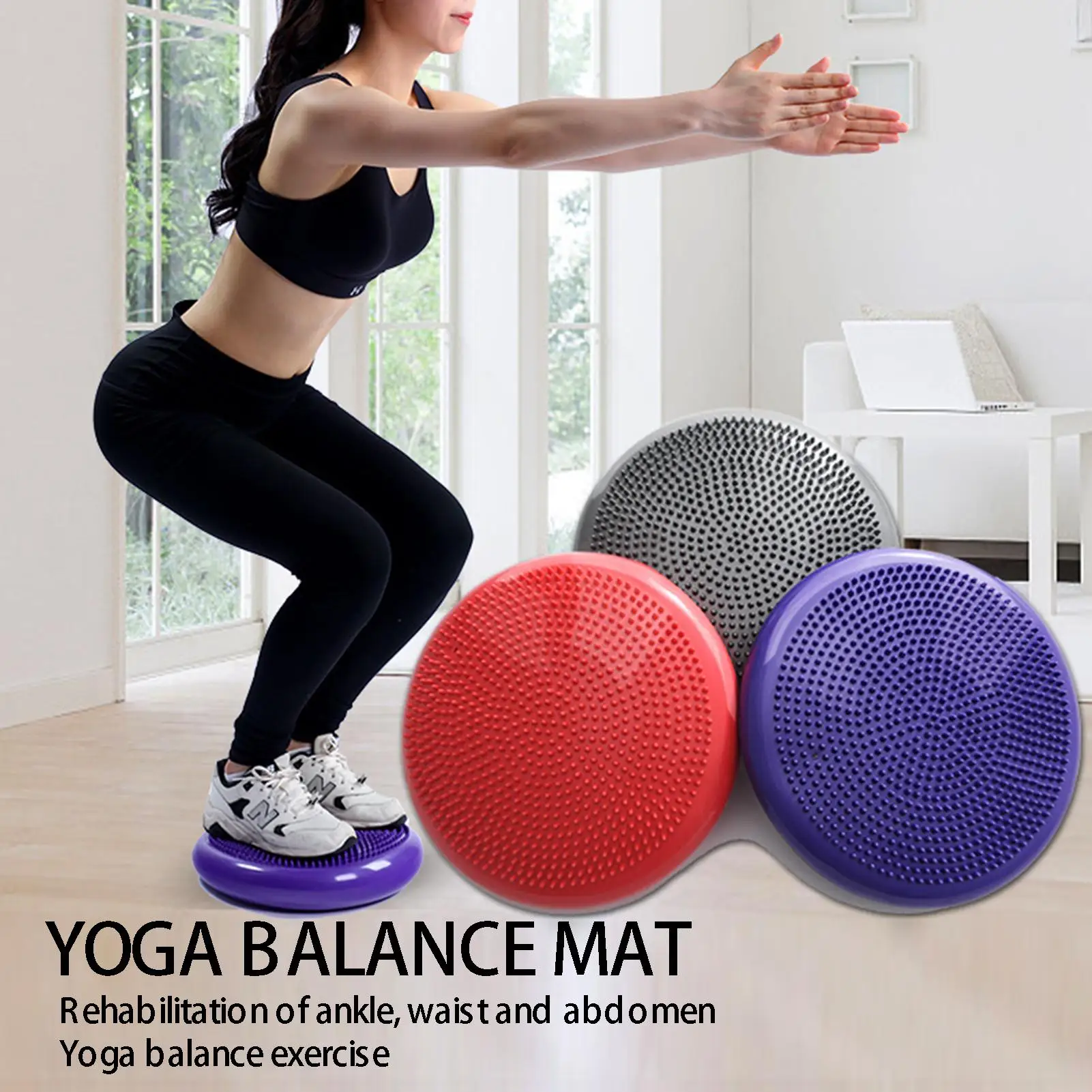 Wobble Seat Yoga Ball Chair Stri Inflated Stability Wobble Cushion