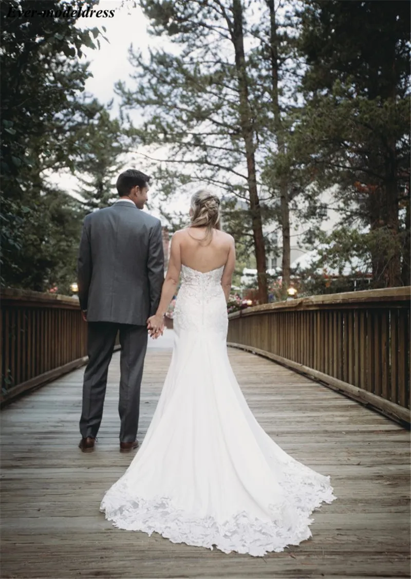 Vestido De Novia, кружевные свадебные платья, Русалка,, милое, на молнии, со шлейфом, свадебные платья, платье невесты, Robe De Mariee