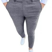 

New Plaid Spot Pants For Men Fashion Business Casual Long Trousers Men Suit Pants Wedding Party Dress Social Clothing