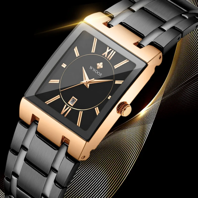 

Men's Square Business Precision Steel Quartz Watch Waterproof Calendar Watch Movement Timing Automatic Non Mechanical Watch