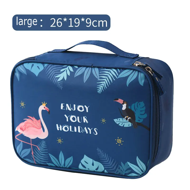 large Flamingo Косметичка с единорогом, водонепроницаемая, для путешествий, органайзер, косметичка, фламинго, косметичка, многофункциональная, большая, neceser, unicornio - Цвет: large Flamingo