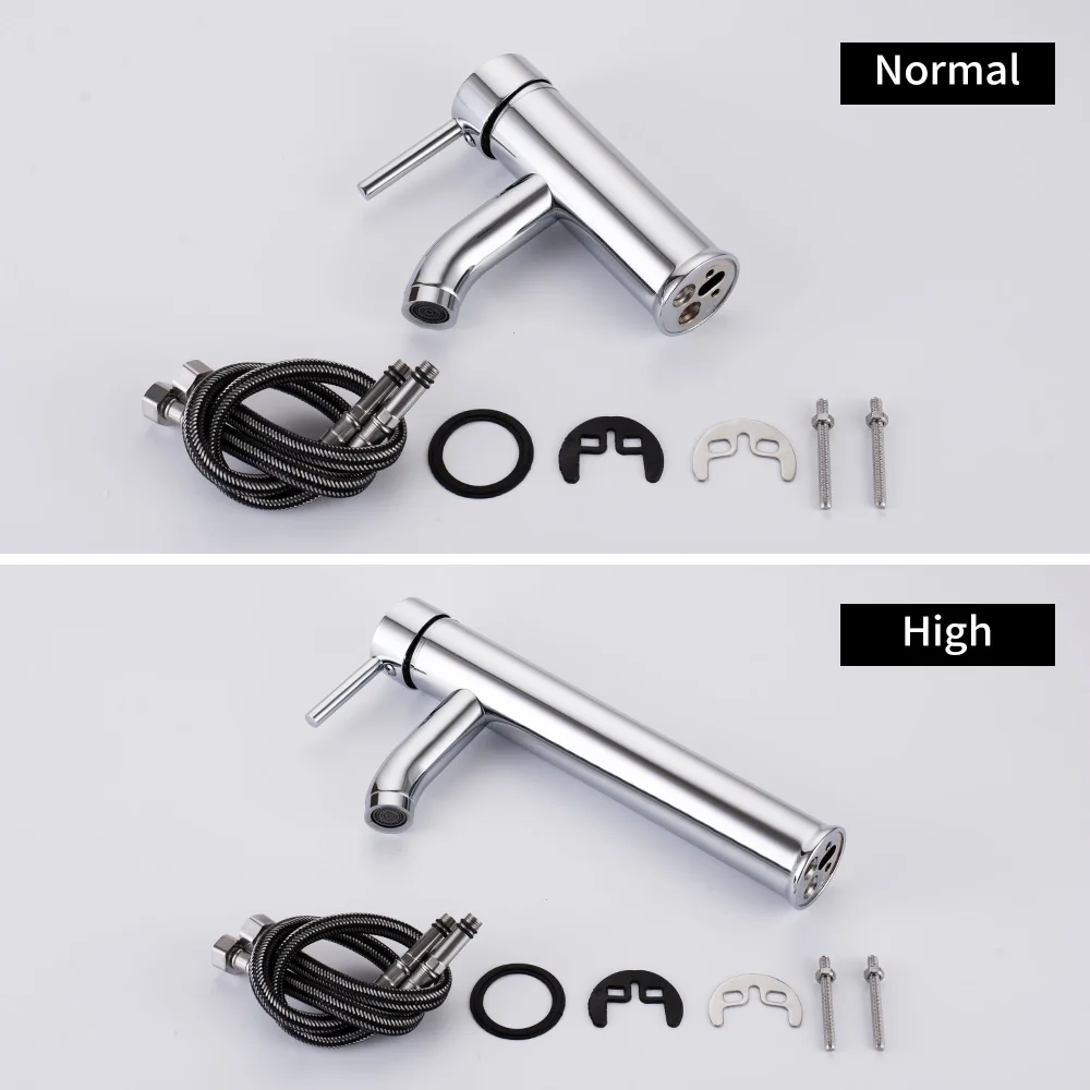 Chrome Bathroom Tap Waterfall Basin Tap Hot And Cold Water Mix Single-Hole Single Handle
