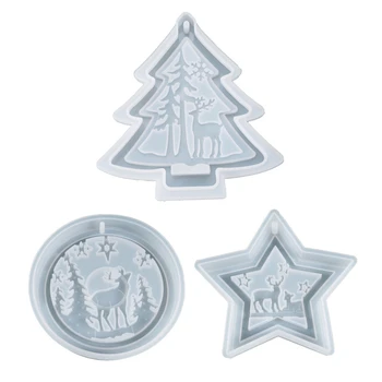 

Crystal Epoxy Resin Mold Christmas Listed Pendant Casting Silicone Mould DIY Crafts Decoration Jewelry Making Tools