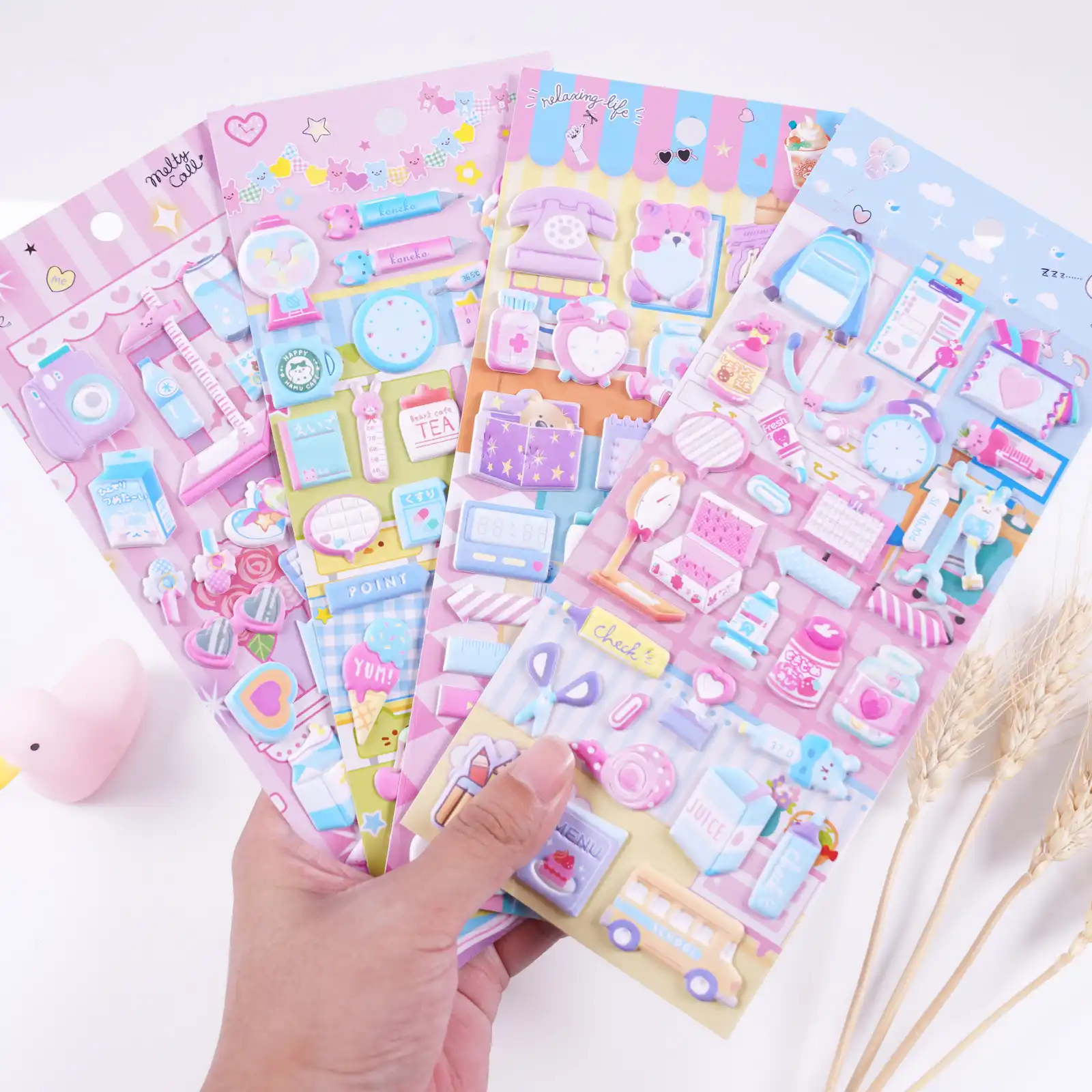 かわいいピンクガールズデイリー3dパフィーステッカースクラップブッキングdiy弾丸ジャーナルかわいい日記文房具ステッカーシート学用品 文房具ステッカー Aliexpress