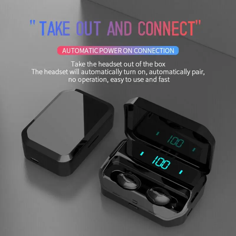 Wireless Bluetooth 5 0 TWS Headphone Hifi Stereo For G12 EarphoneTouch Control Headset With Mic LED Display 2200mAh Battery