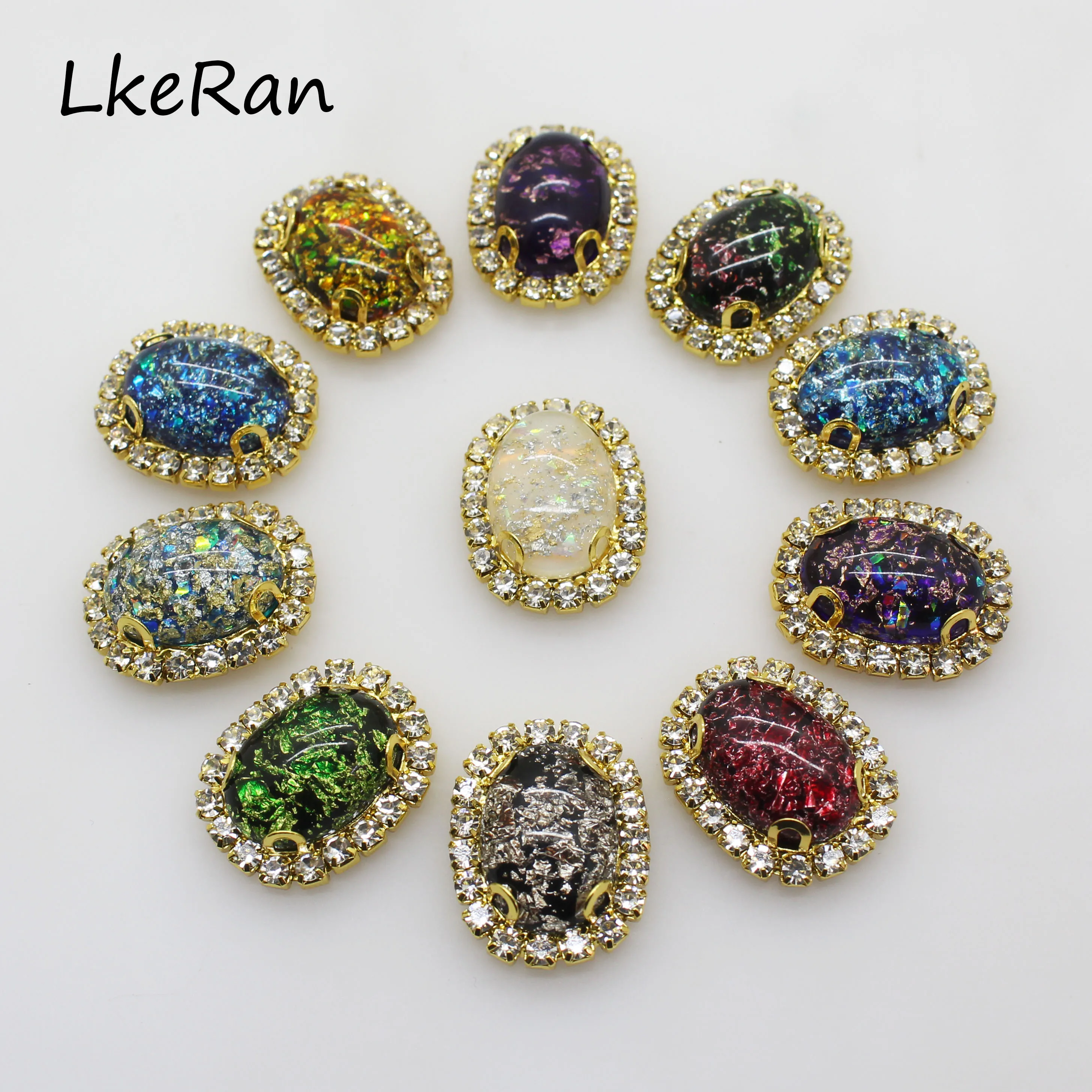 Resin Rhinestone Button Gold Button Decoration Button Craft Gold