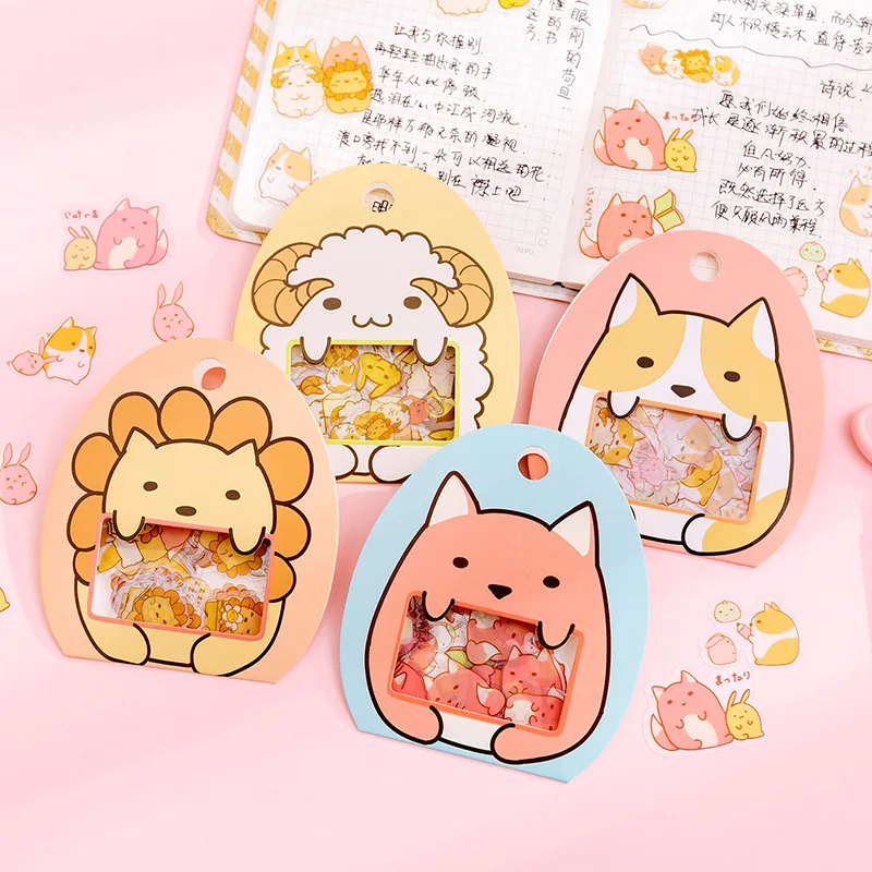 

50 Pcs Cute Cartoon Animal PVC Paper Sticker Decoration DIY Album Diary Scrapbooking Label Sticker