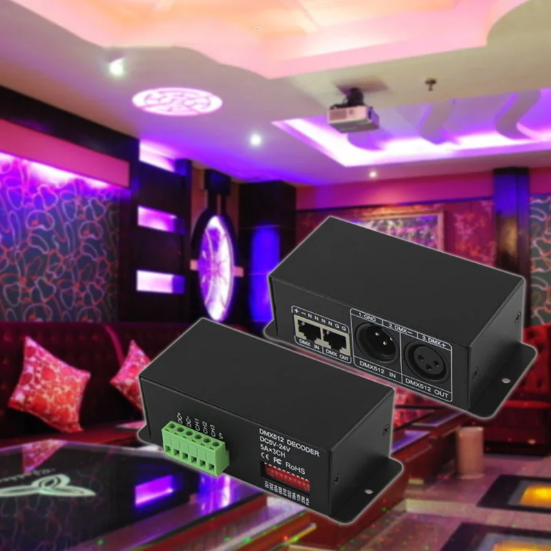 Высокое Bc-803 Rgb Dmx512 Контроллер Dc5V-24V 5А* 3Ch постоянное напряжение pwm Rgb Dmx512 декодер для Rgb светодиодные ленты Светодиодные лампы Настенные шайбы